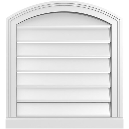 Ekena Millwork Arch Top Surface Mount PVC Gable Vent w/ 2"W x 2"P Brickmould Sill Frame, 22"W x 22"H GVPAR22X2203SN